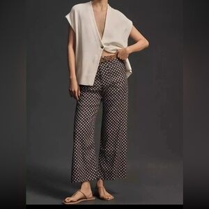 Maeve by Anthropologie The Colette Cropped Wide-Leg Pants Size 32 patterned